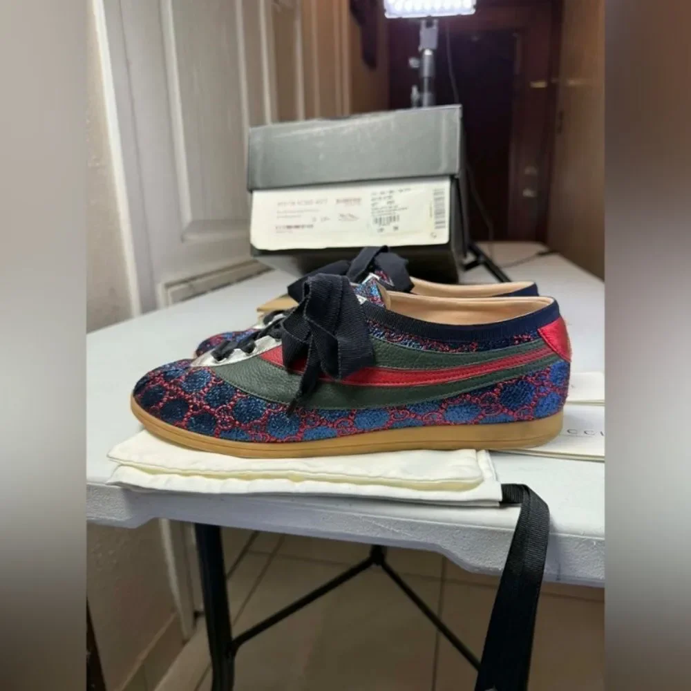 GUCCI Falacer Lurex Low-Top Sneakers Sz 8.5